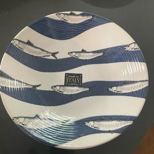 Italian Ceramic Fish Design BOWL - Blue and White